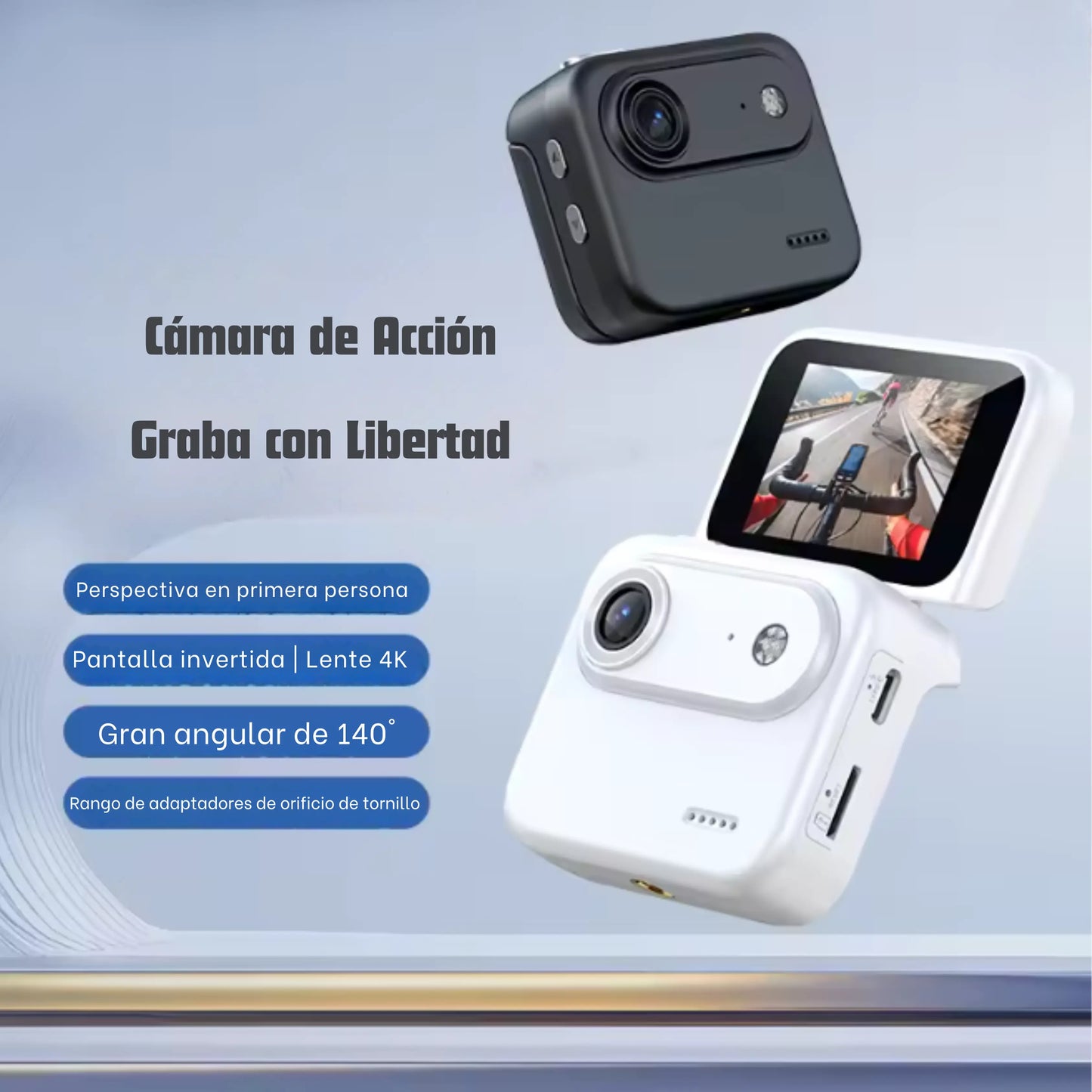 Cámara con Pantalla Abatible, grabación 4K