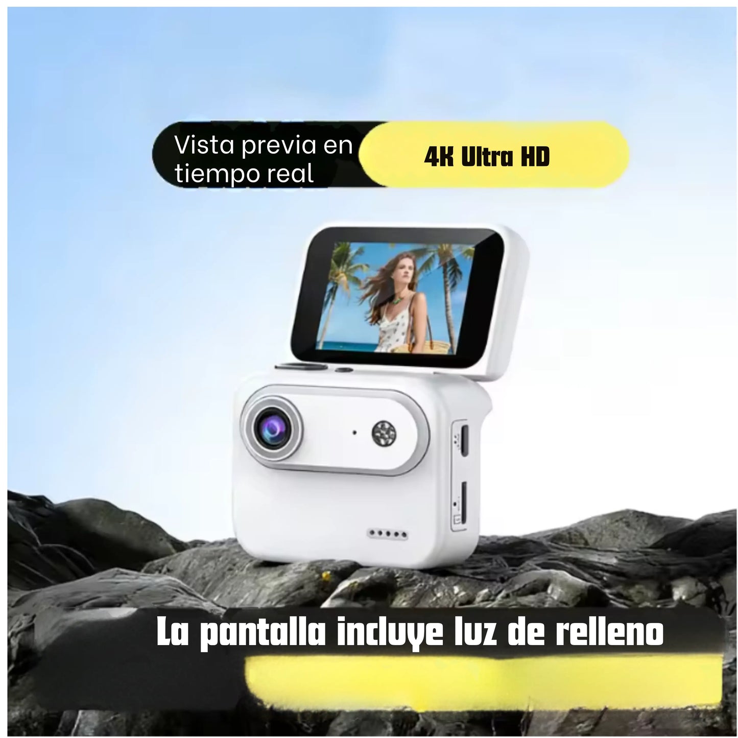 Cámara con Pantalla Abatible, grabación 4K